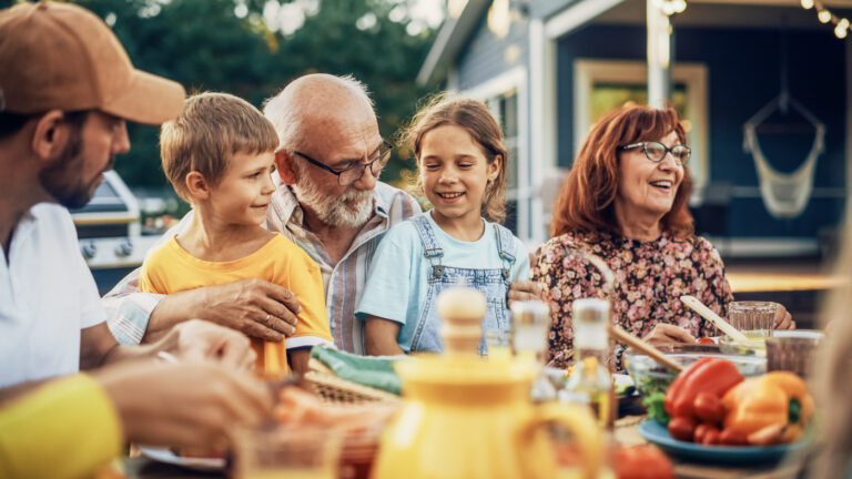 Family enjoying outdoor gathering, Canada
