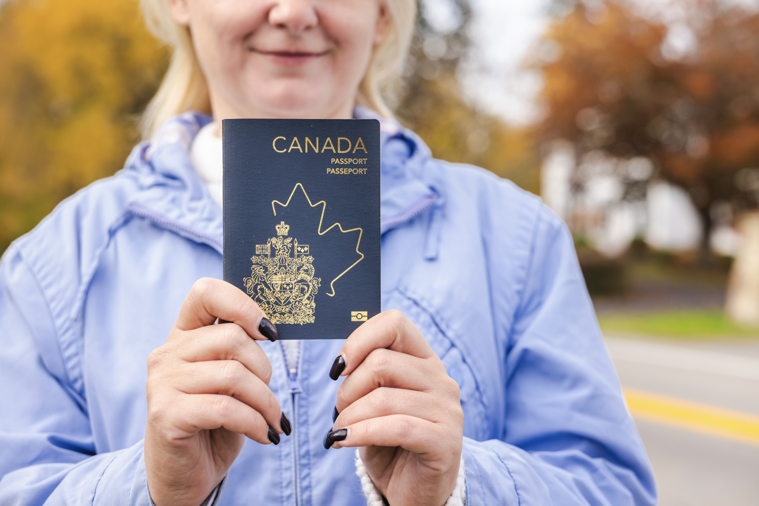 Canadian city skyline at dusk