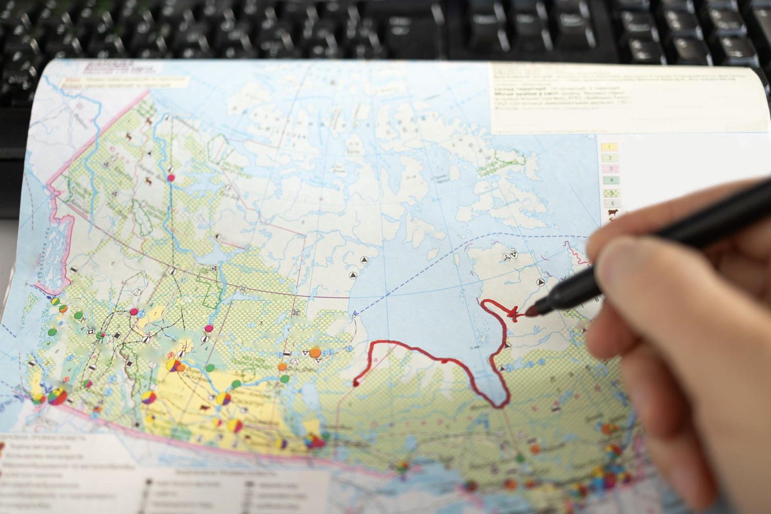 Canadian building with large flag