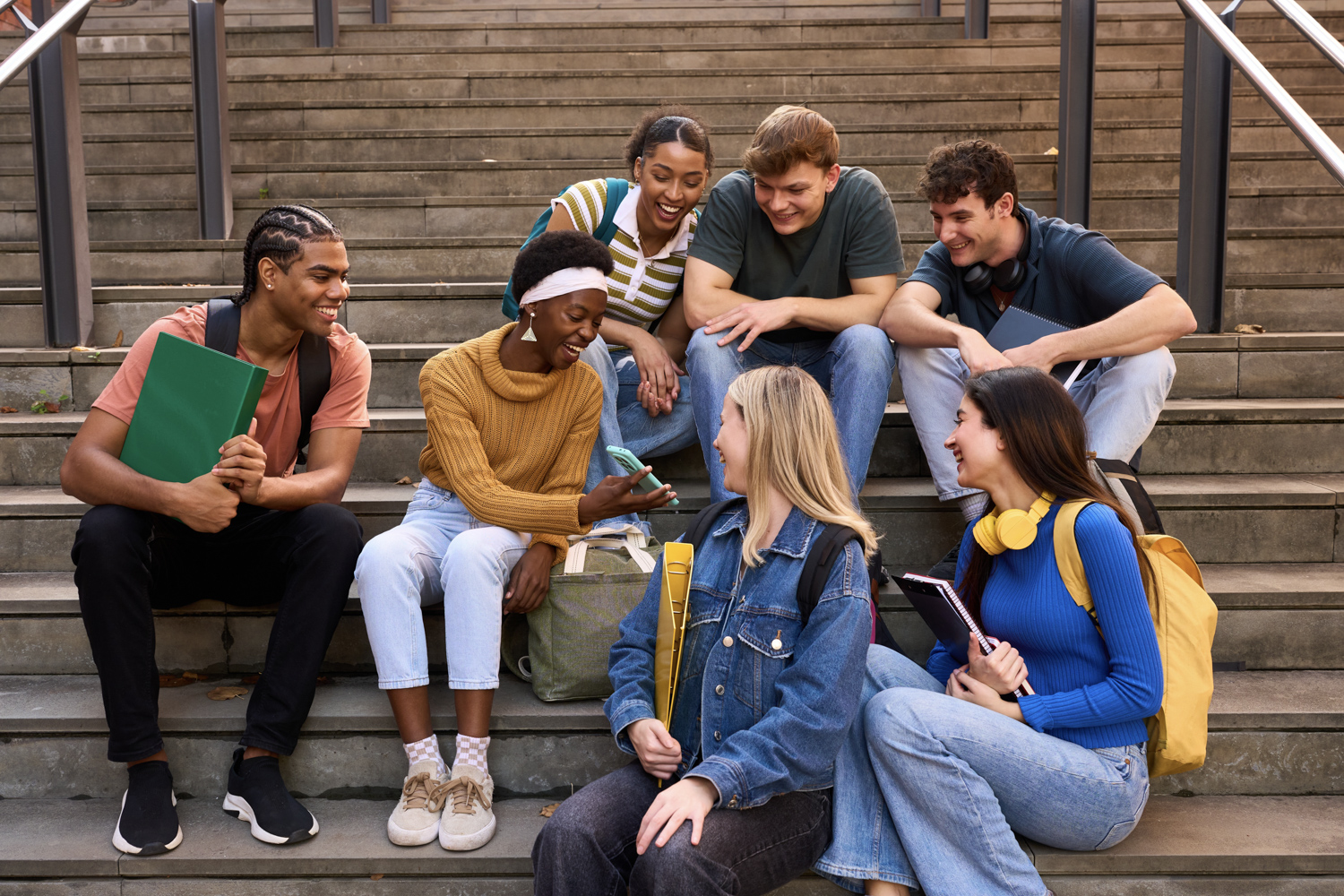 Diverse students studying in a Canadian campus