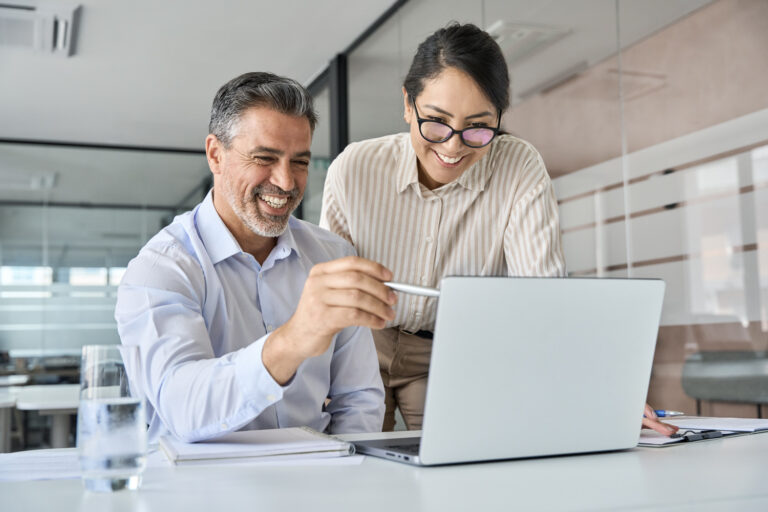 Consultant reviewing resume with client