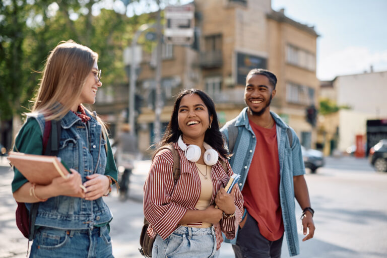 Students in Ontario discussing studies